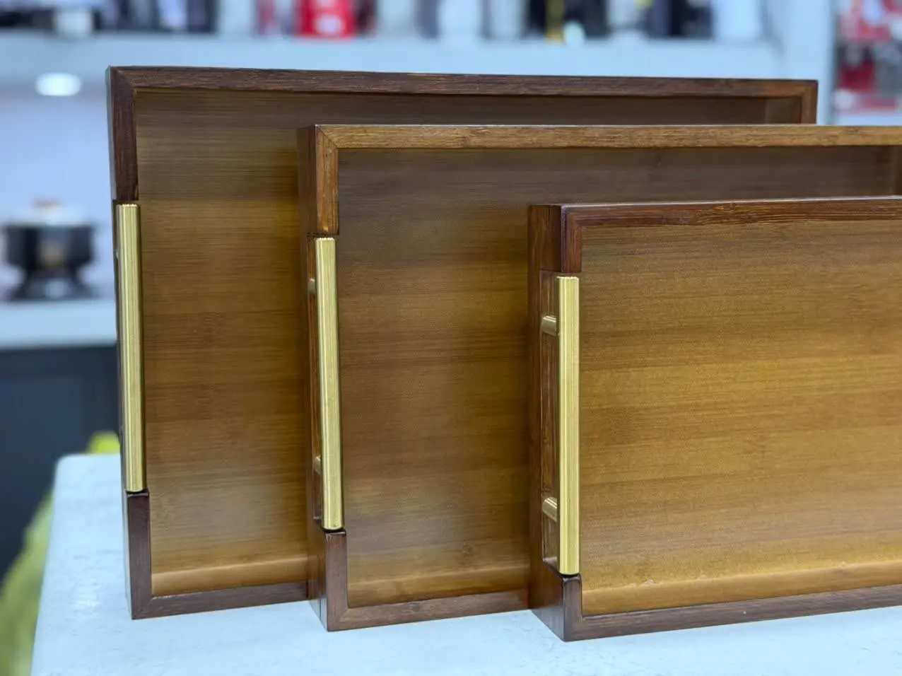 ✳️ سینی سه تکه دسته طلایی