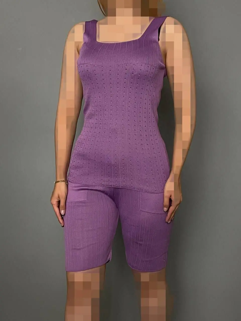 🌼ست تاپ و شلوارک بافت، مدل پریسا
