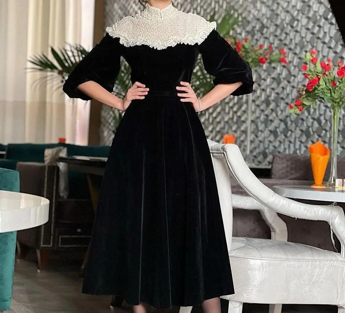 پیراهن مخمل فرانسوی 
