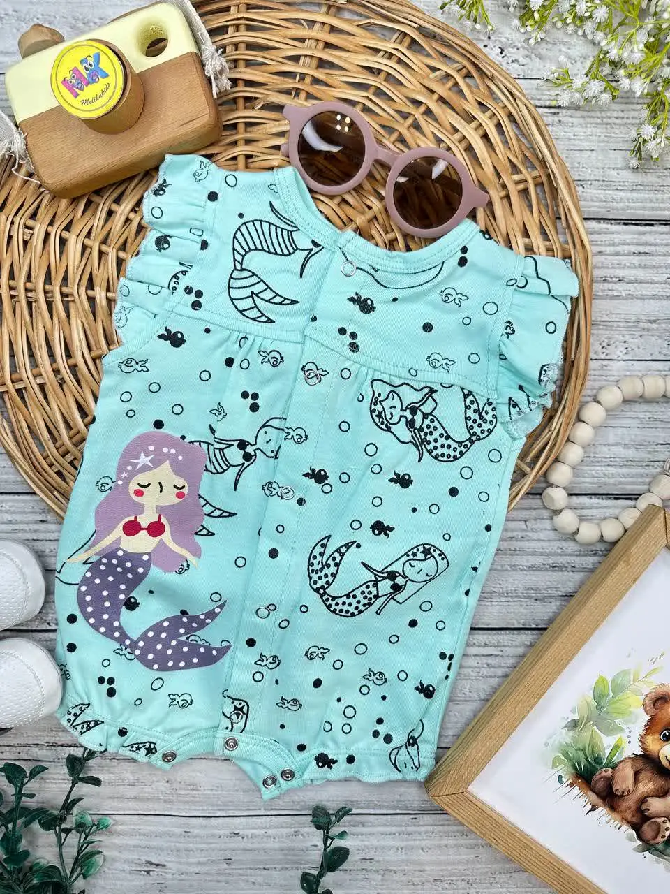 رامپر طرح پری دریایی نوزادی و کودک کد ۱۸۰۴۲ 
