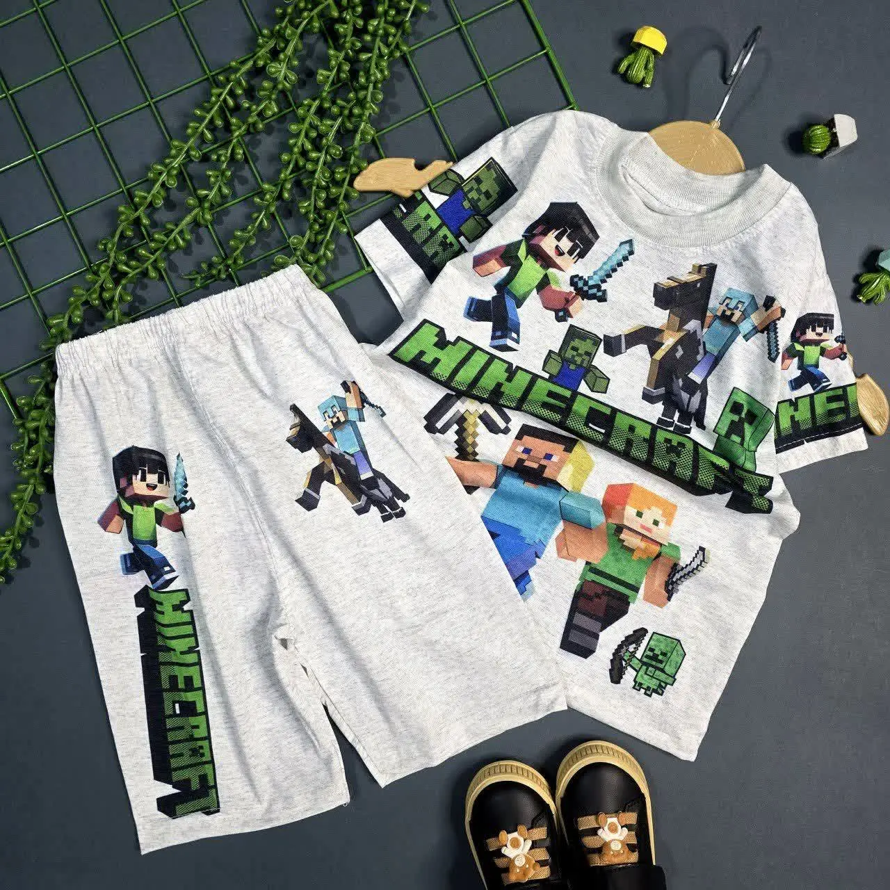 💞 تیشرت شلوارک ماینکرافت راحتی 💞
