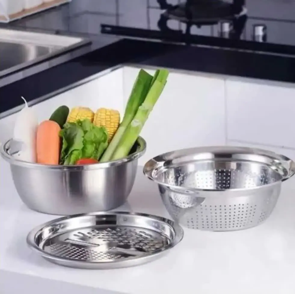 🍭ست لگن و آبکش رنده دار🍭
