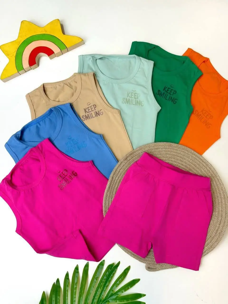 ✅ تاپ شلوارک رنگی smilingباکیفیت عالی👌👌
