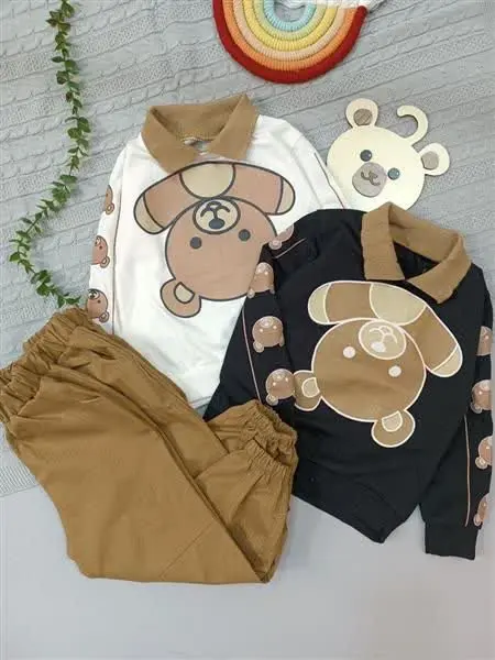 بلوز شلوار یقه دار تدی 
