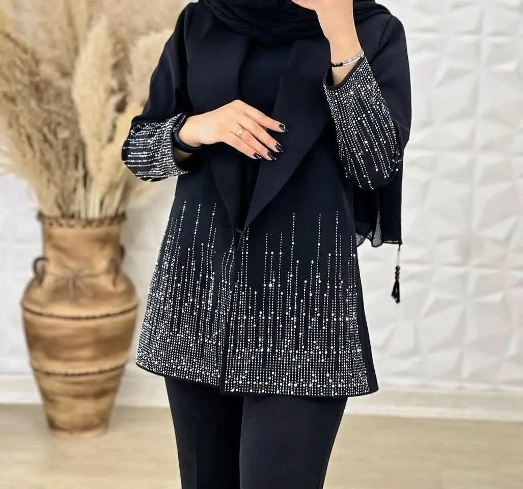 👚نام: کت آبشار فول نگین قد ۸۰ 😍😍
