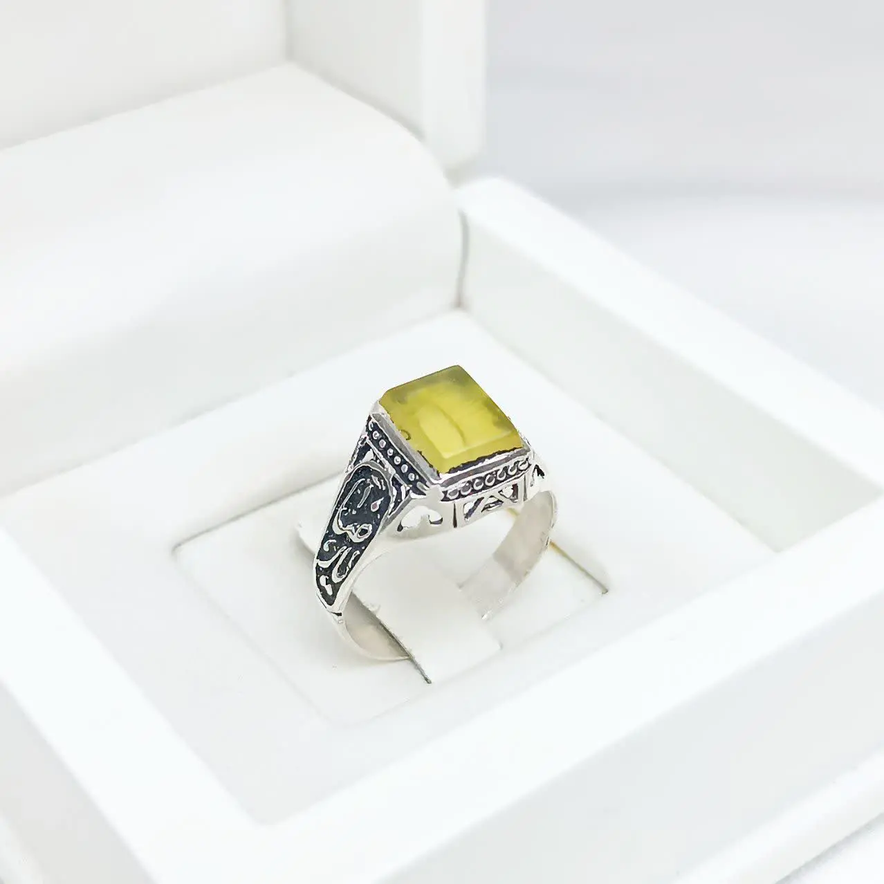 انگشتر نقره مردانه با حک یا...