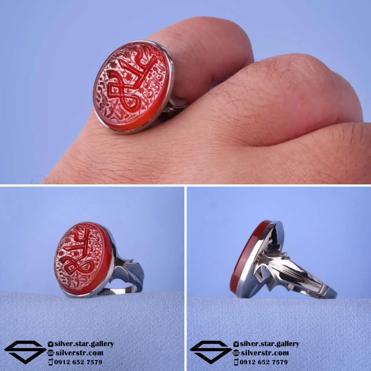 ❤️ انگشتر مردانه سرخ یمنی د...