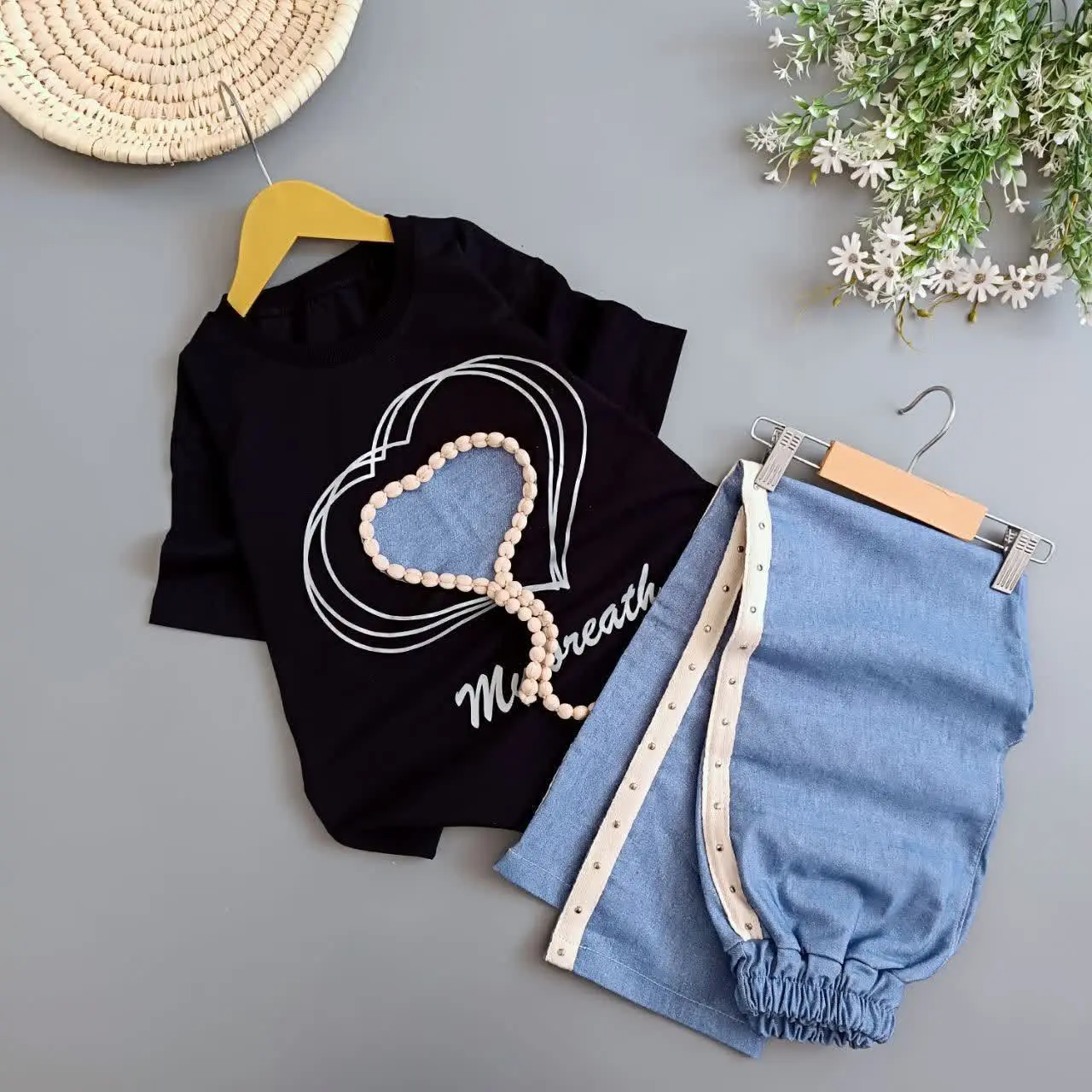 👚نام: ست تیشرت شلوار مشکی لاو 🖤🖤🖤
