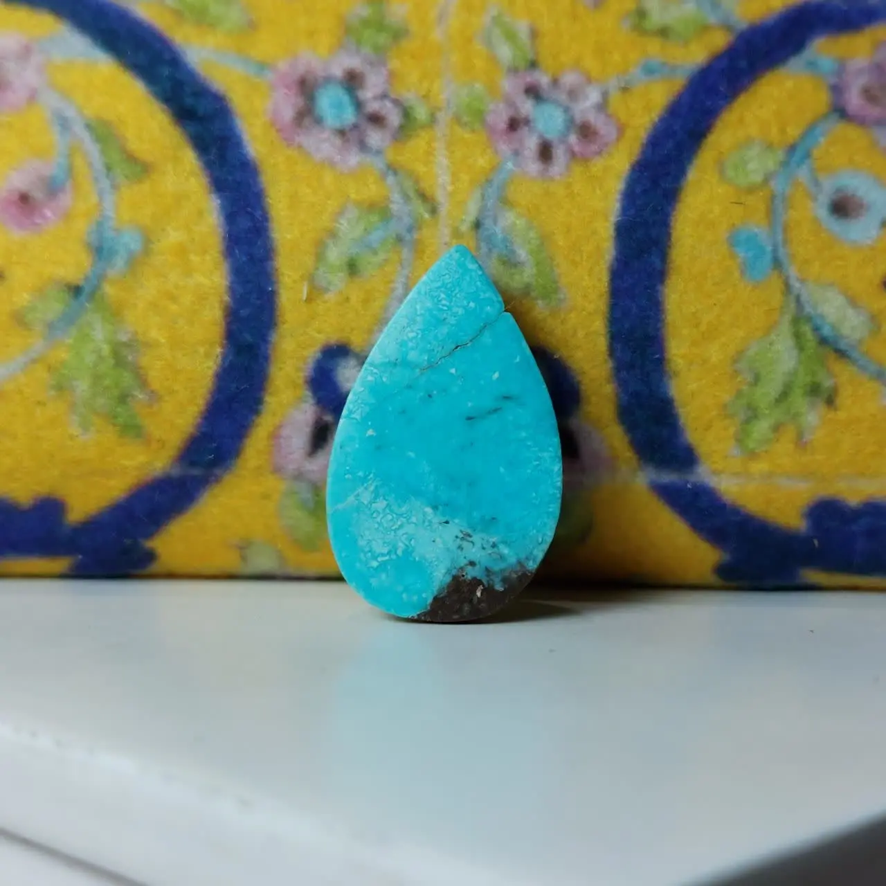 🔺نگین: فیروزه نیشابور مدل اشکی
