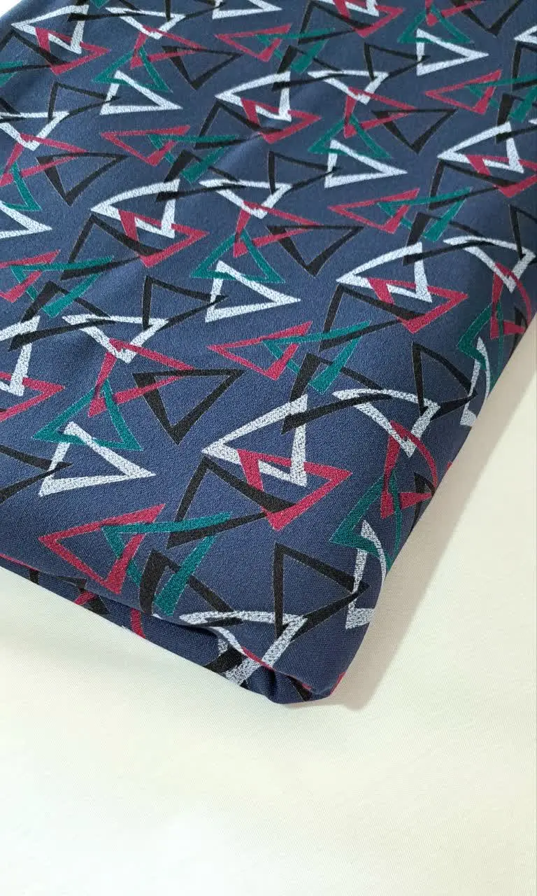 پارچه‌ی شانتون نخ (آبی تیره) 
