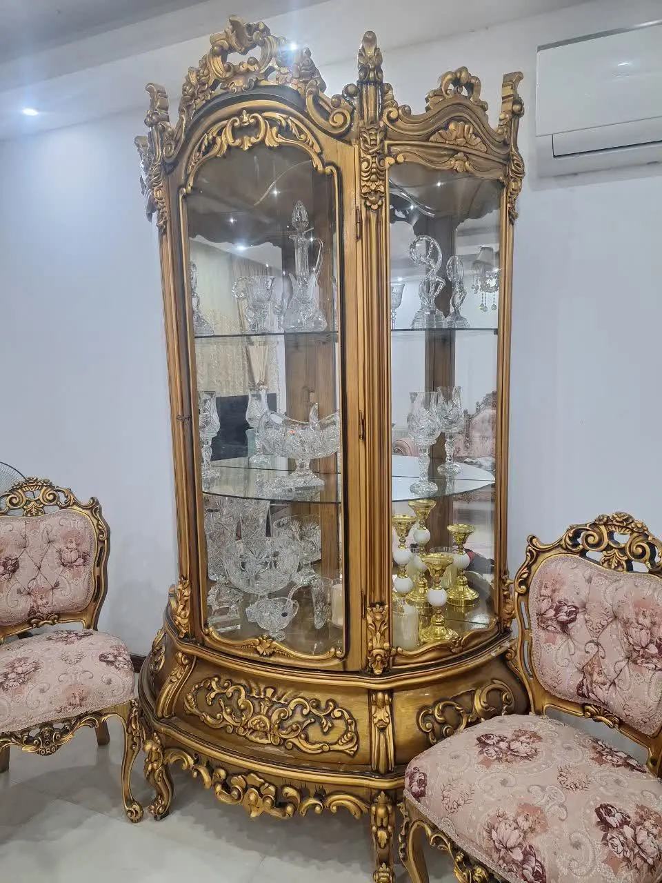 ویترین تمام چوب راش دوتیکه 
