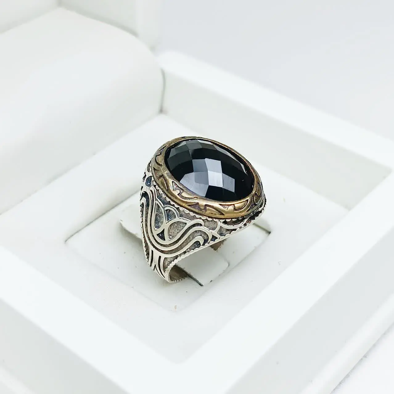 انگشتر نقره مردانه طرح ترک