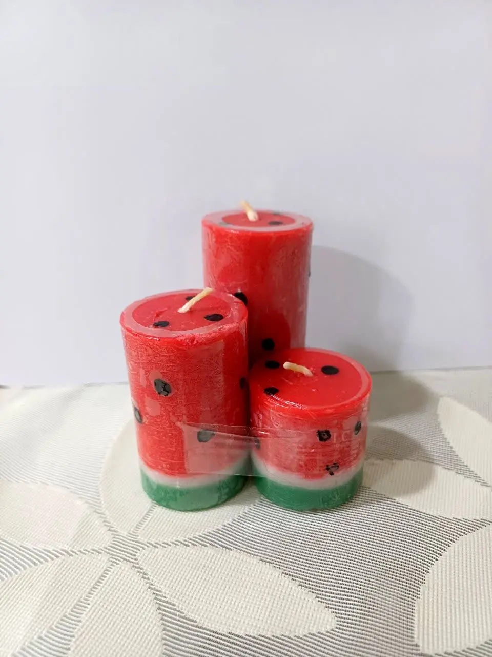 بسته‌ی سه عددی شمع هندوانه ای😍
