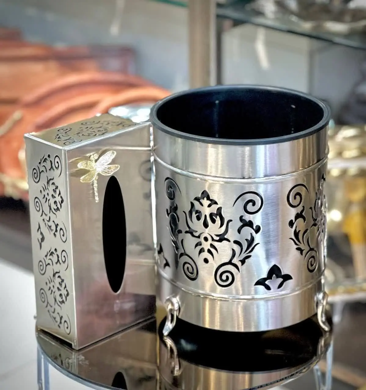 سطل و جعبه دستمال لیزری