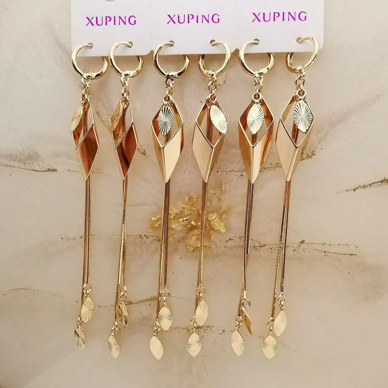 گوشواره لوزی آویزدار ژوپینگ...