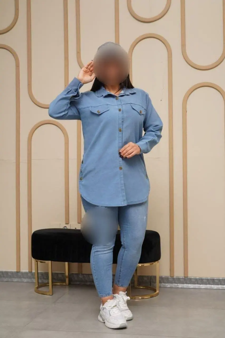 مانتو جین بغل دکمه ۱۳۲۶