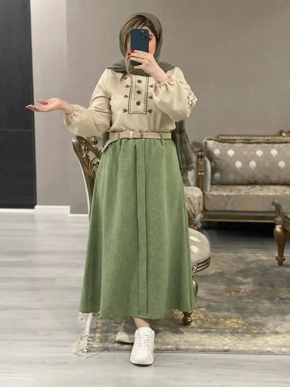 💞بلوز و دامن گلدوزی شده کمند 💞
