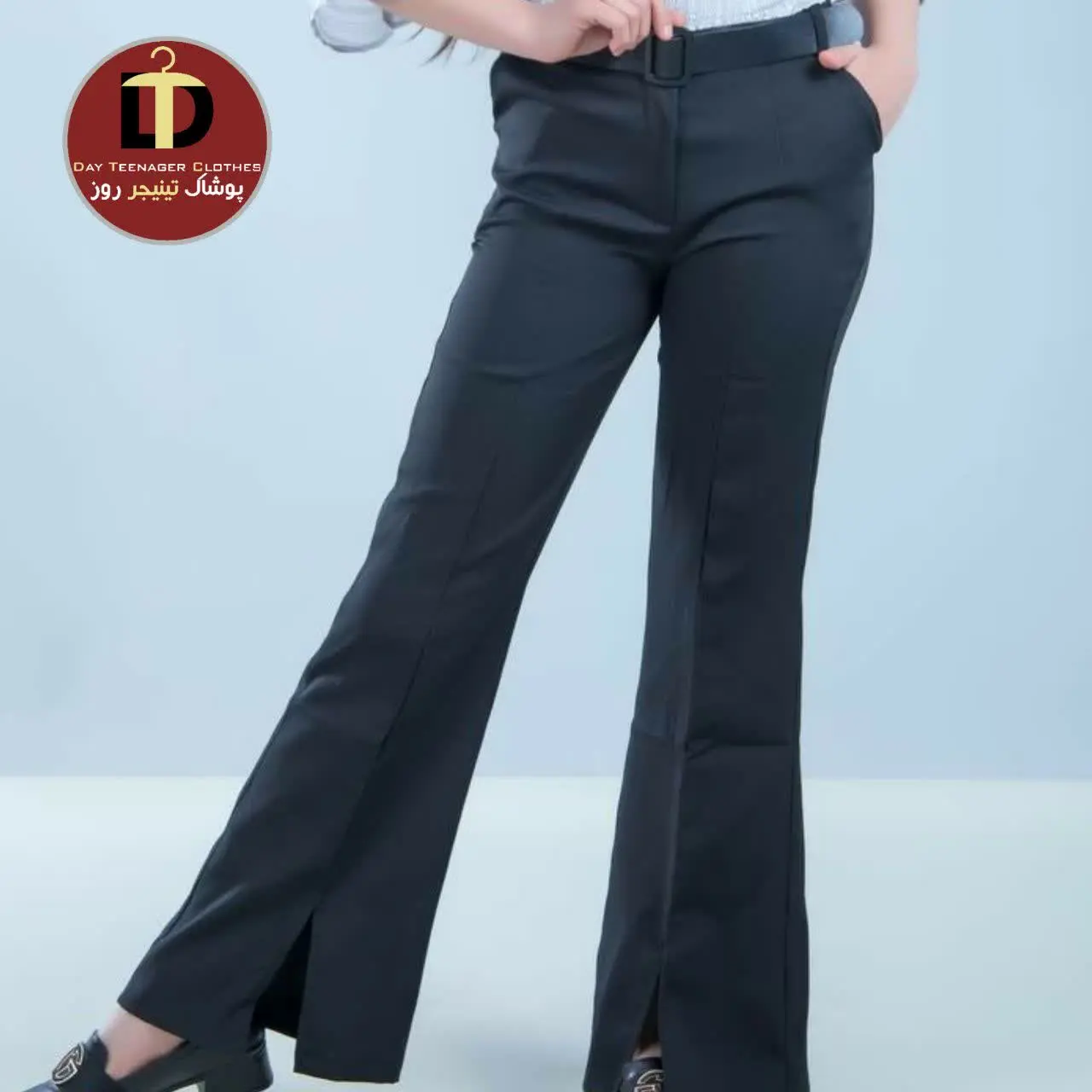 #شلوار دخترونه شاین دار با کمربند
