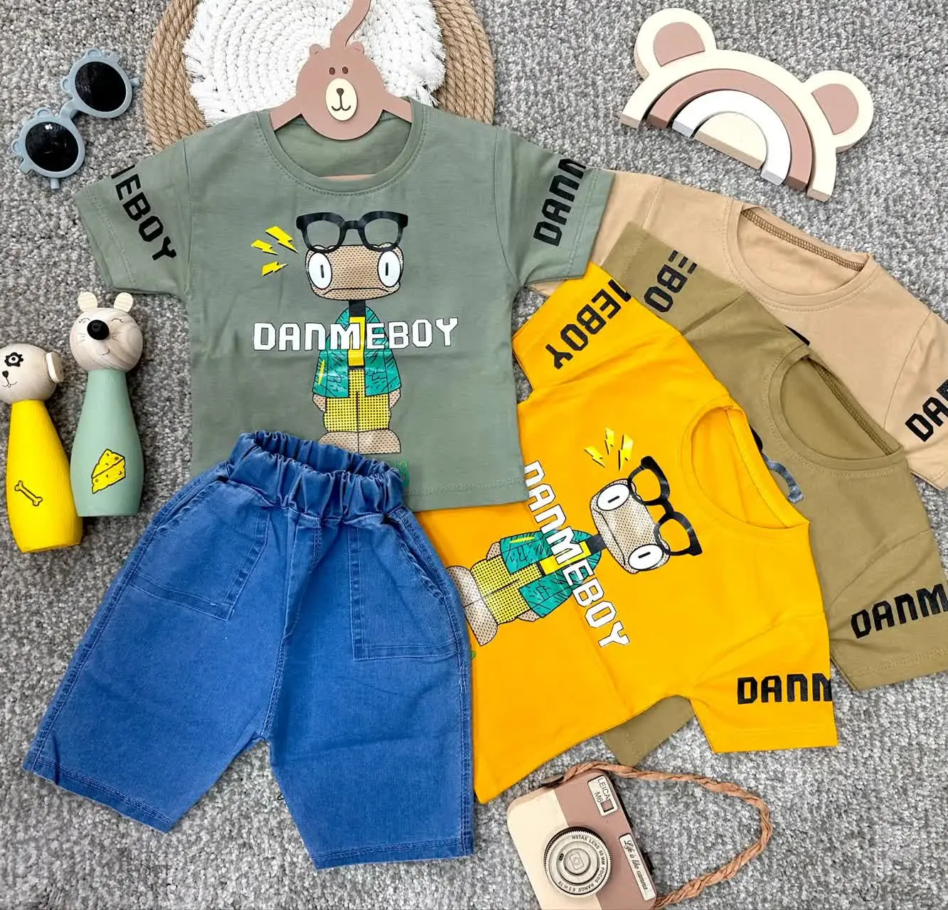 👫تیشرت شلوارک پسرانه چاپ مارمولک ✅
