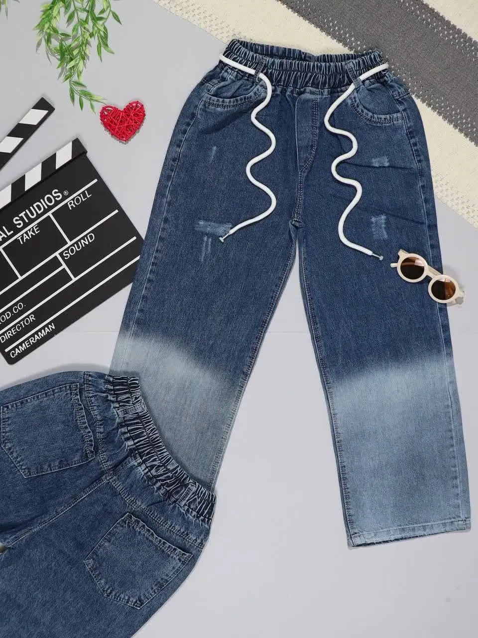 👫شلوار جین آبی بگ پاچه رادو👫