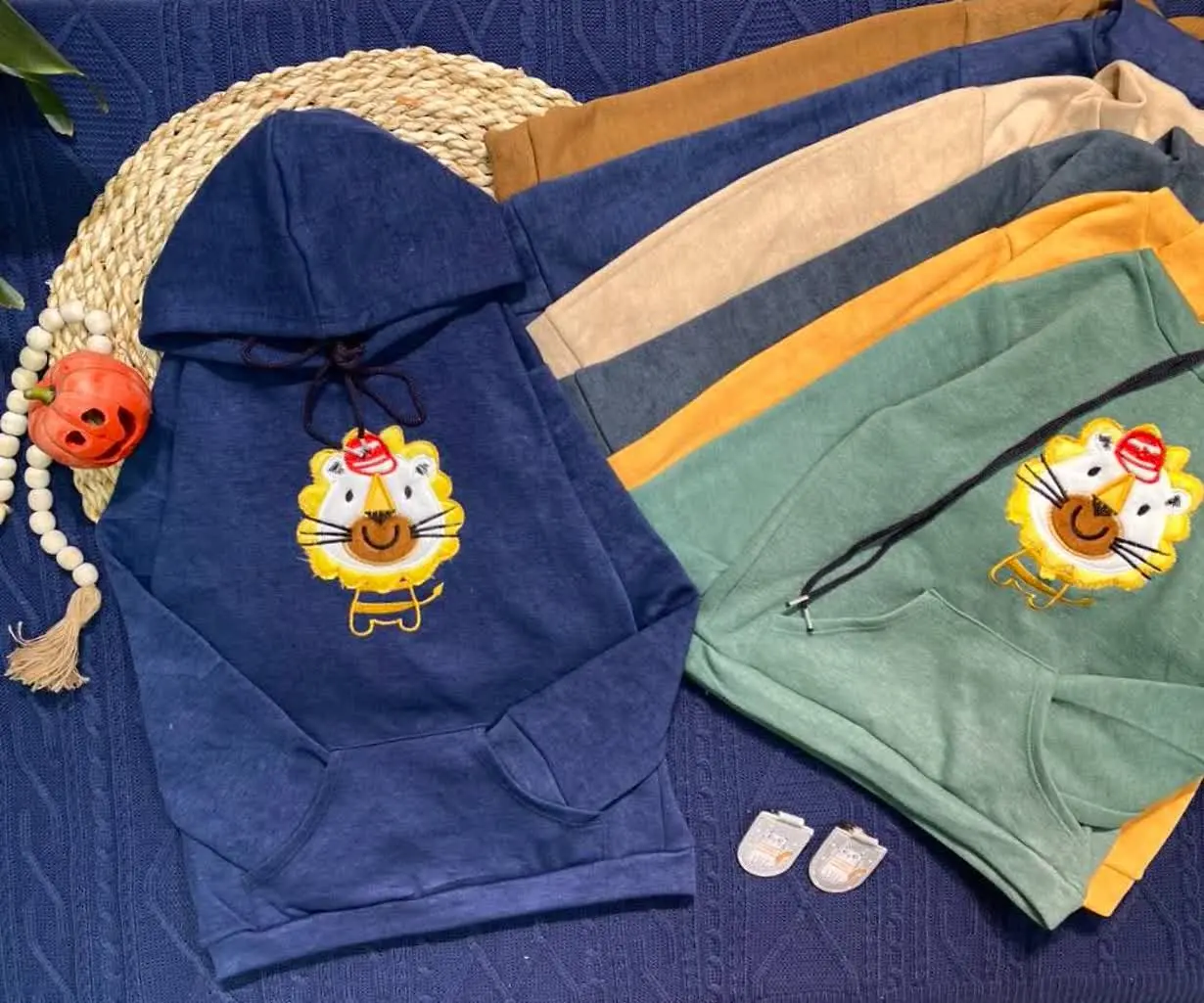 🧶هودی تک کرکی 🦁 جلوجیب کلاه...