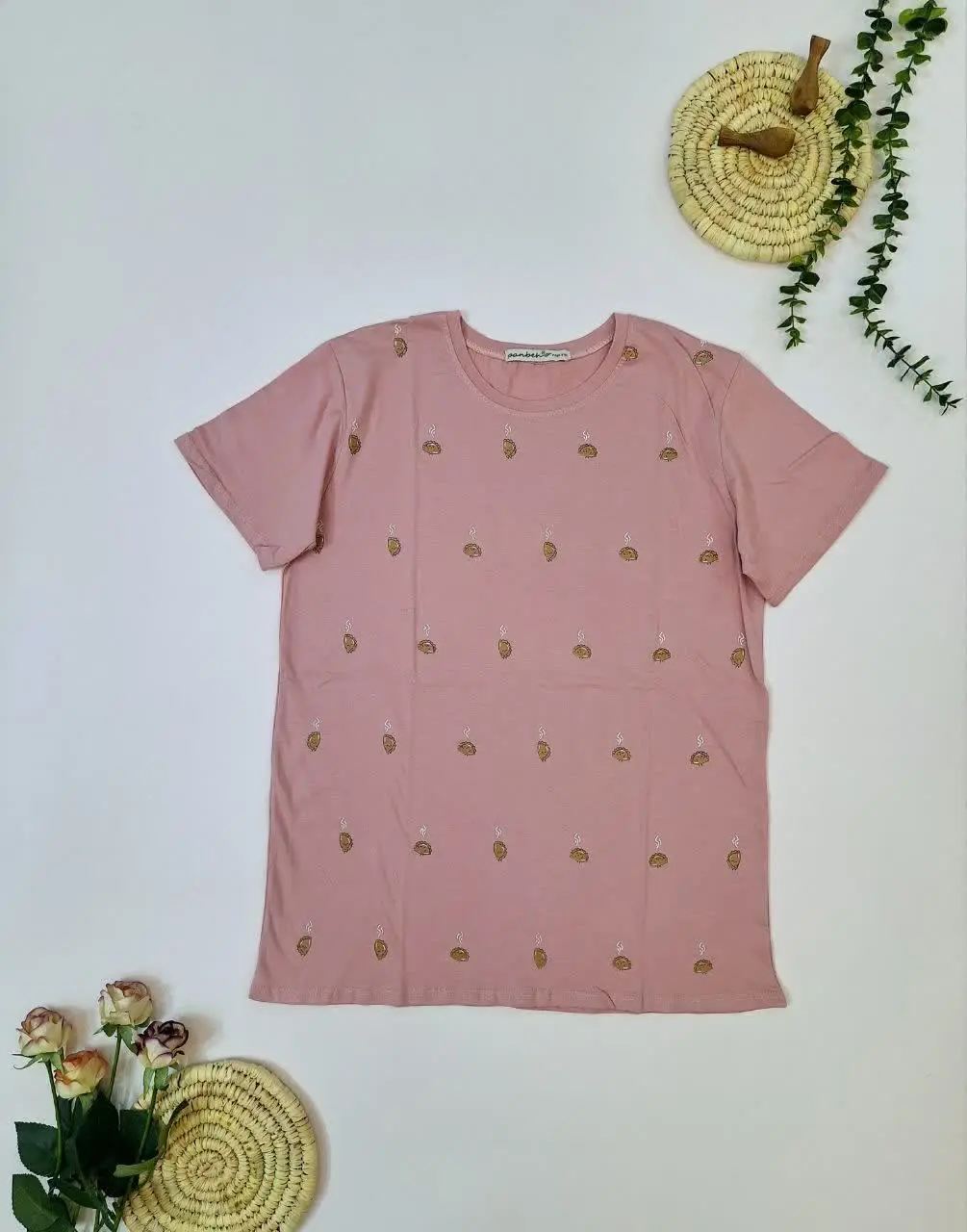 تیشرت نخ پنبه طرح پیراشکی داغ🔥
