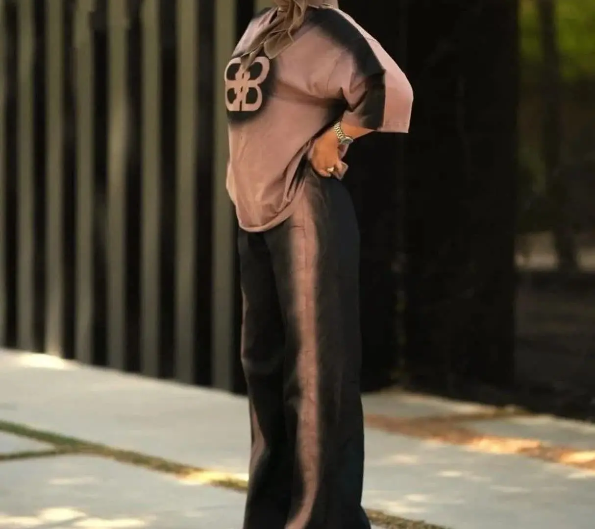 ست تیشرت باکسی و شلوار بگ