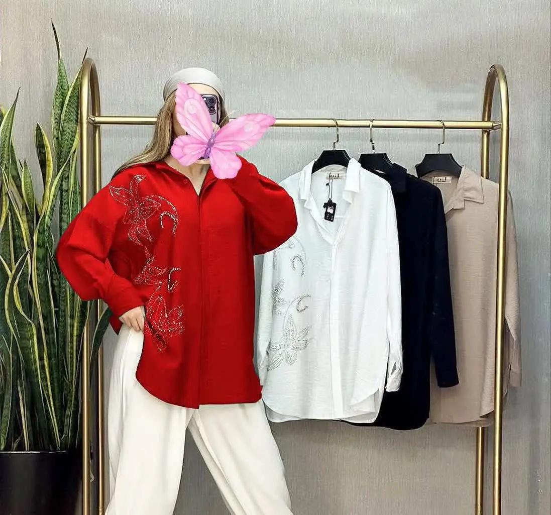 شومیز مانتویی سه گل⚜️ 
