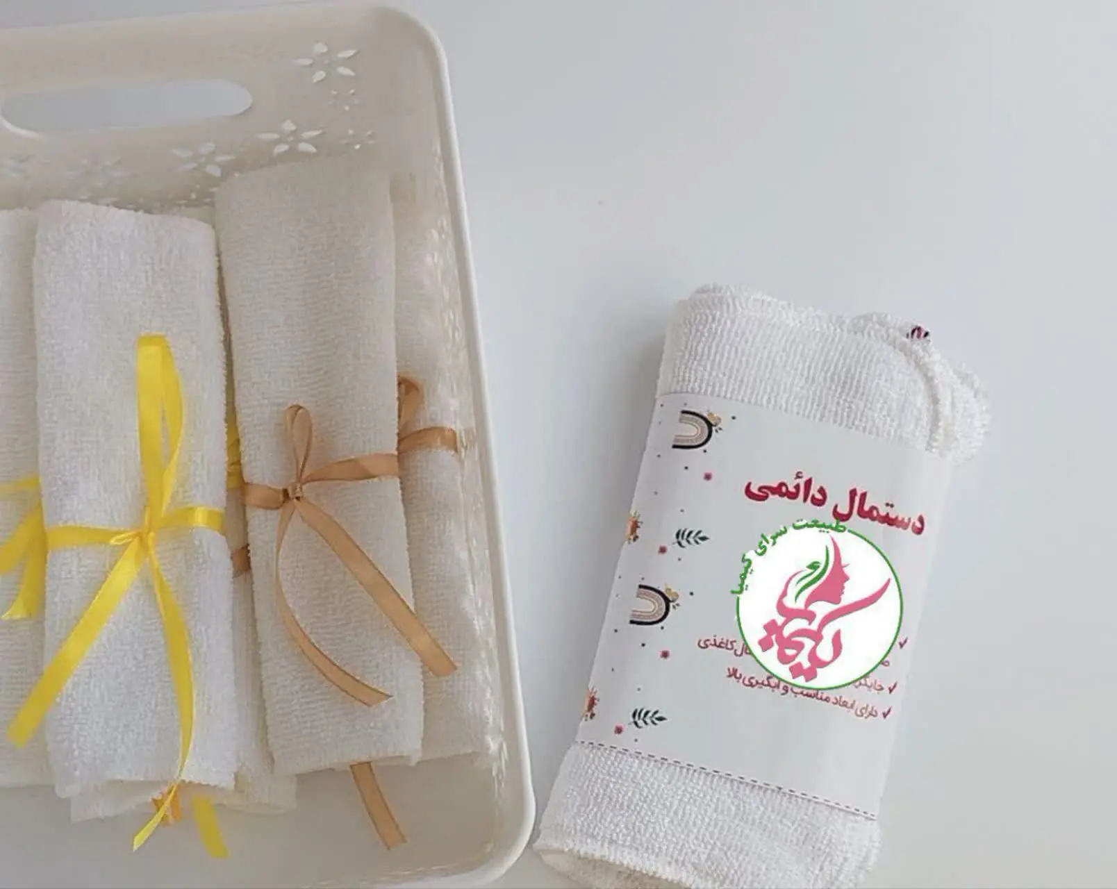 پک ۵تایی دستمال سفید حوله ا...