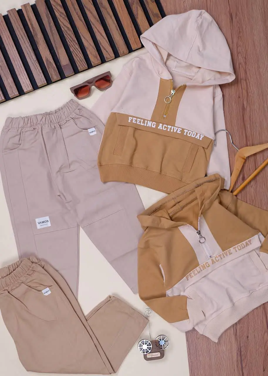 هودی‌شلوار ‌کتان مام پسرانه 
