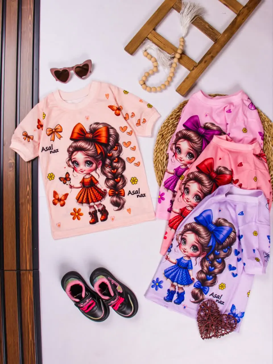 💢تیشرت تک دختر موبافته قلبی💢
