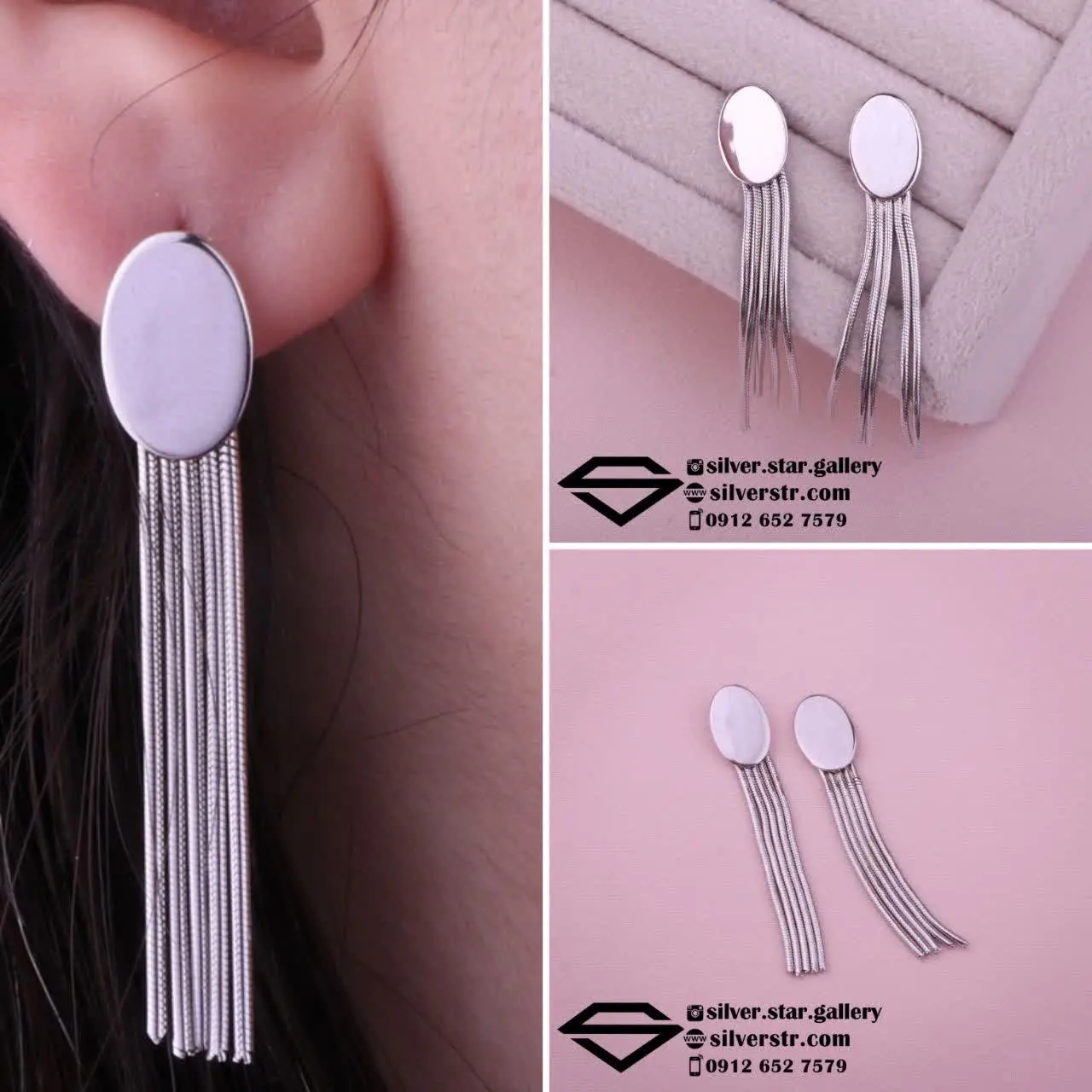 💎 گوشواره زنانه دخترانه نقر...