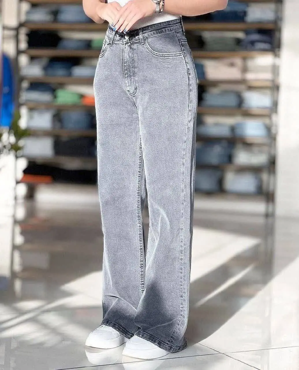 شلوار بگ جین کاغذی