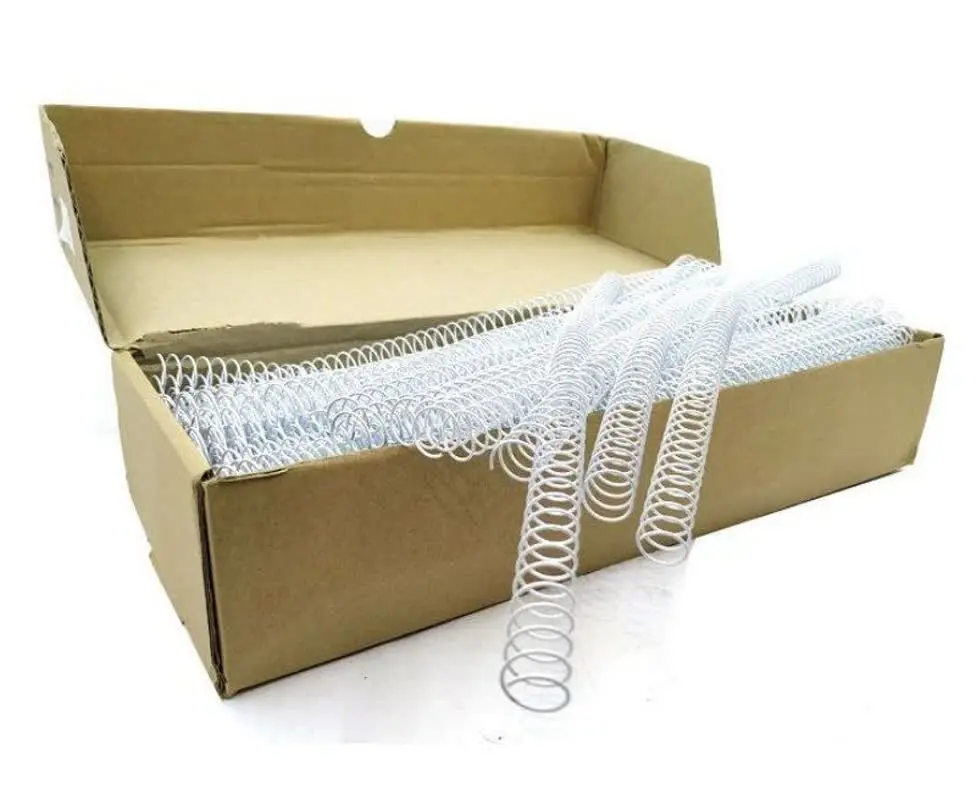 📉 فنر صحافی روکش دار سفید اطلس سایز ۱۴ با کیفیت بالا 
