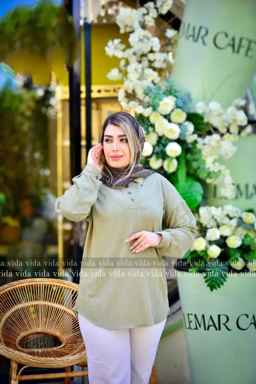 👚 بلوز یقه مردانه پارچه طرح...