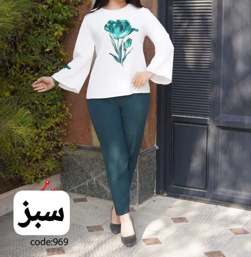 🖋نام: ست بلوز شلوار گل رز
