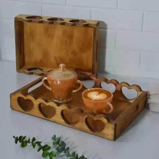 سینی چوبی قلبی
