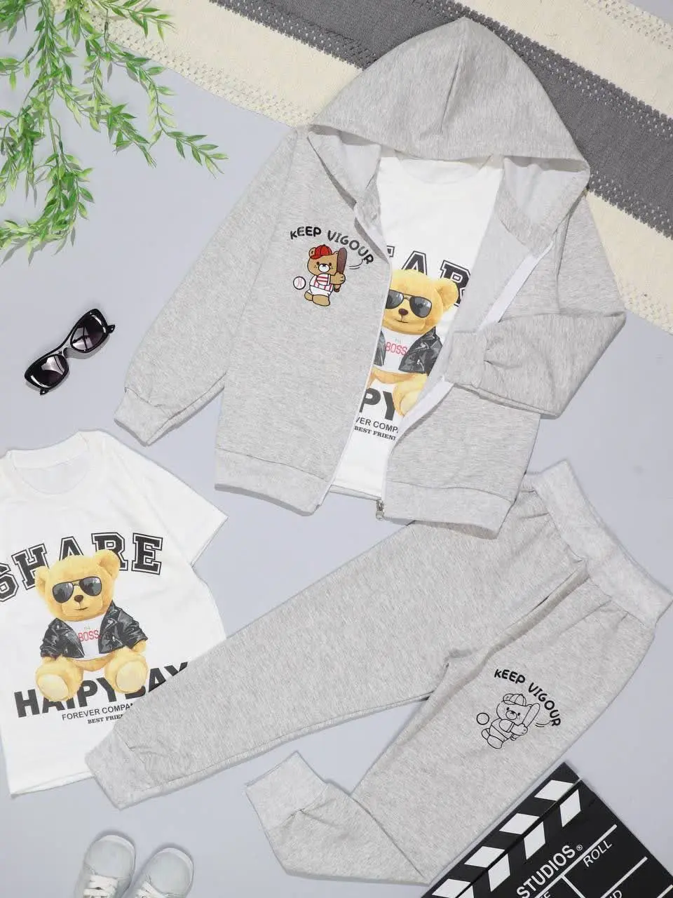 👫سه تبکه ملانژ پسرانه چاپ خرس👫