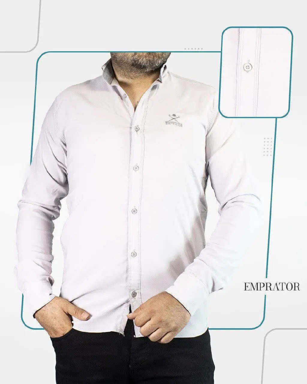 🔸 پیراهن مردانه آستین بلند شیری مدل ۱۶۱۴
