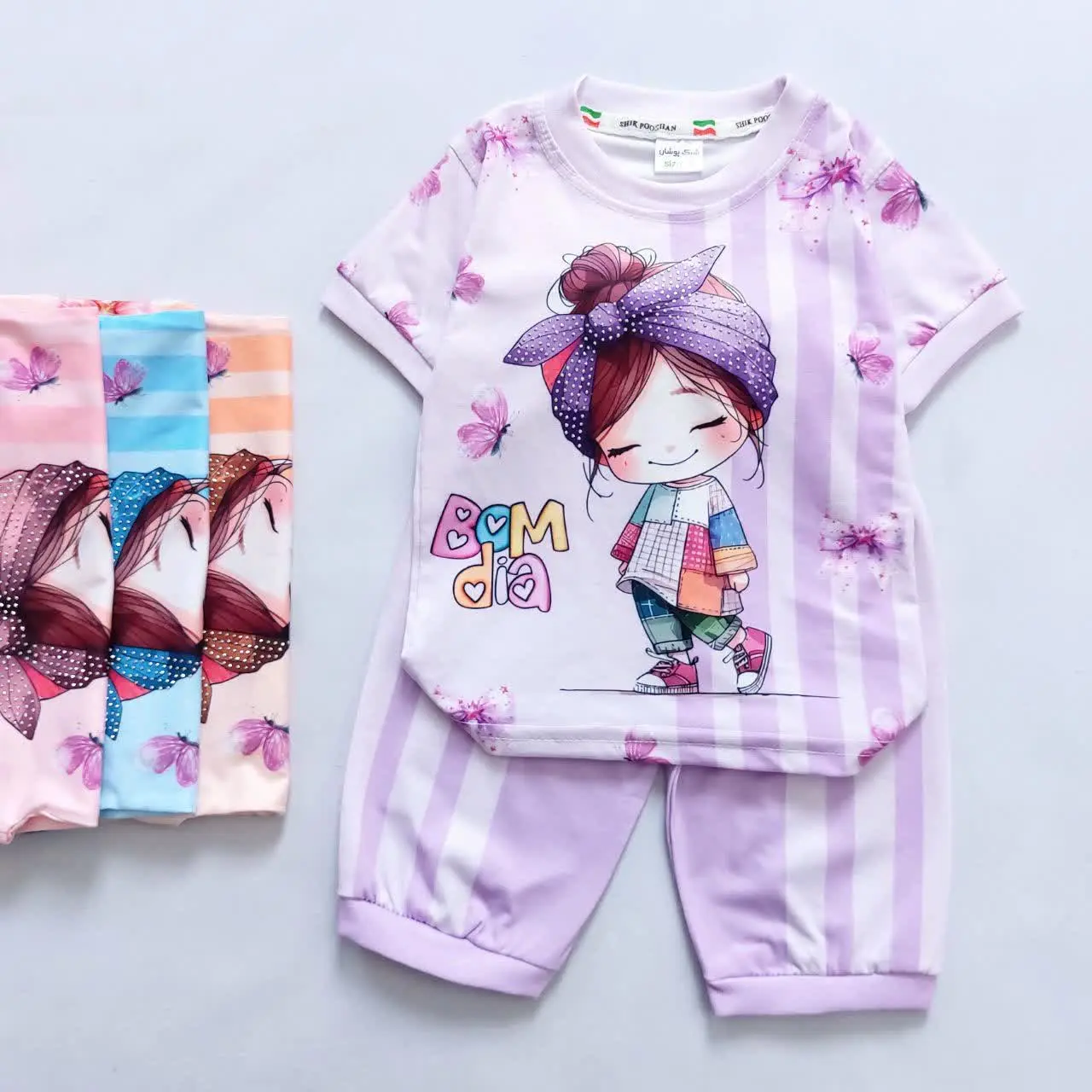 تیشرت شلوارک دخترتلدار نگینی 😍
