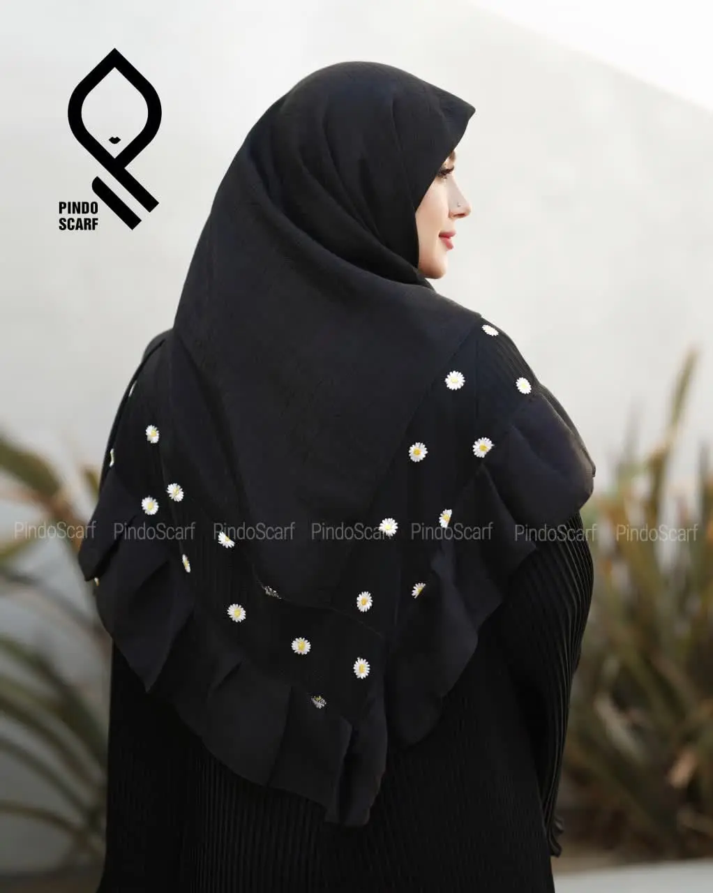 🌻 روسری اسلپ گیپور طرح گل ب...