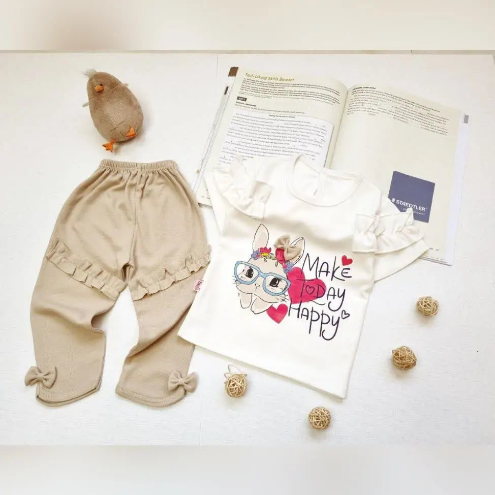 🐰تیشرت شلوار نوزاد تا کودک دخترانه طرح خرگوش🐰
