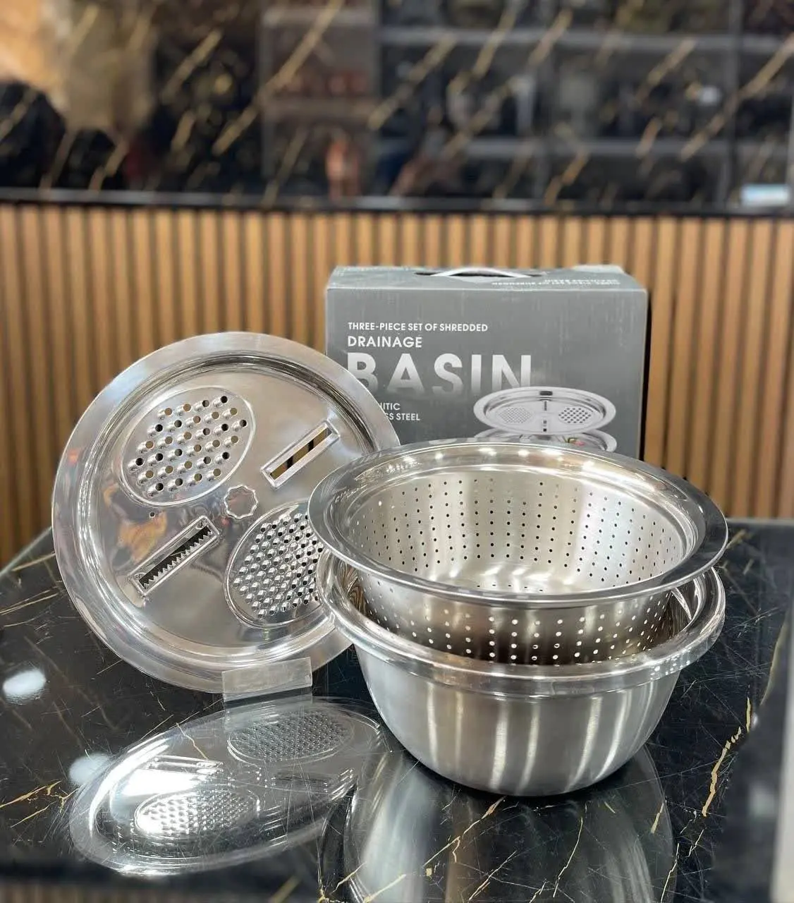 آبکش لگن ۳ تکه رنده دار💥