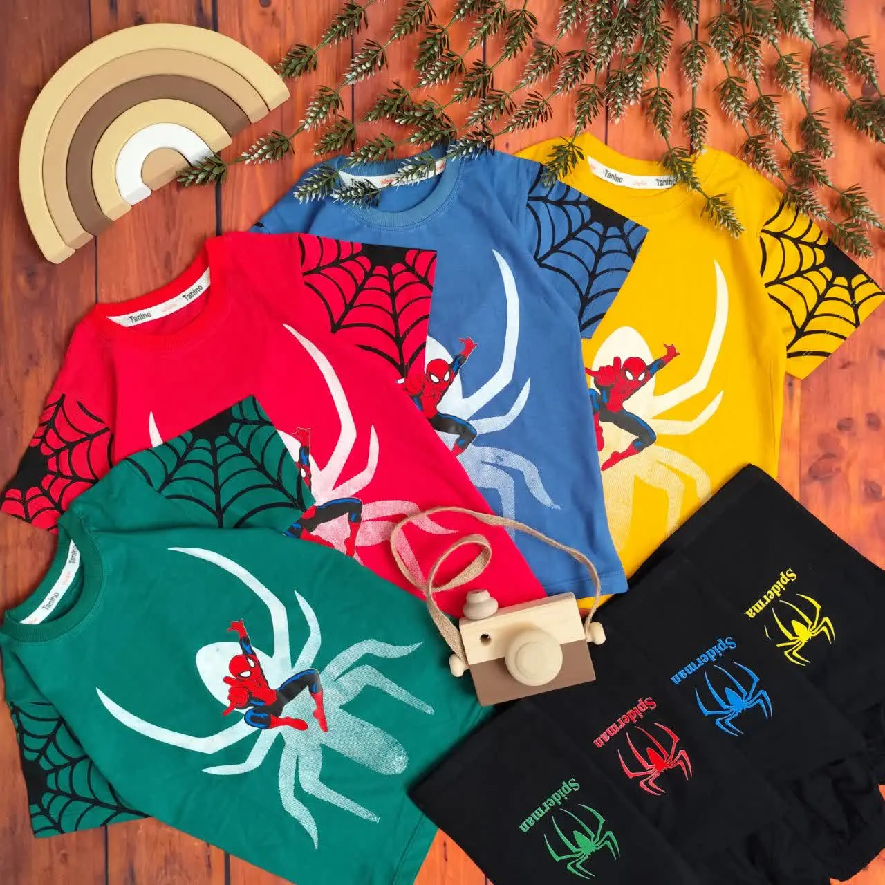😍ست تیشرت وشلوارک پسرانه اسپایدرمن، جنس پنبه با کیفیت عاااالی 👌

