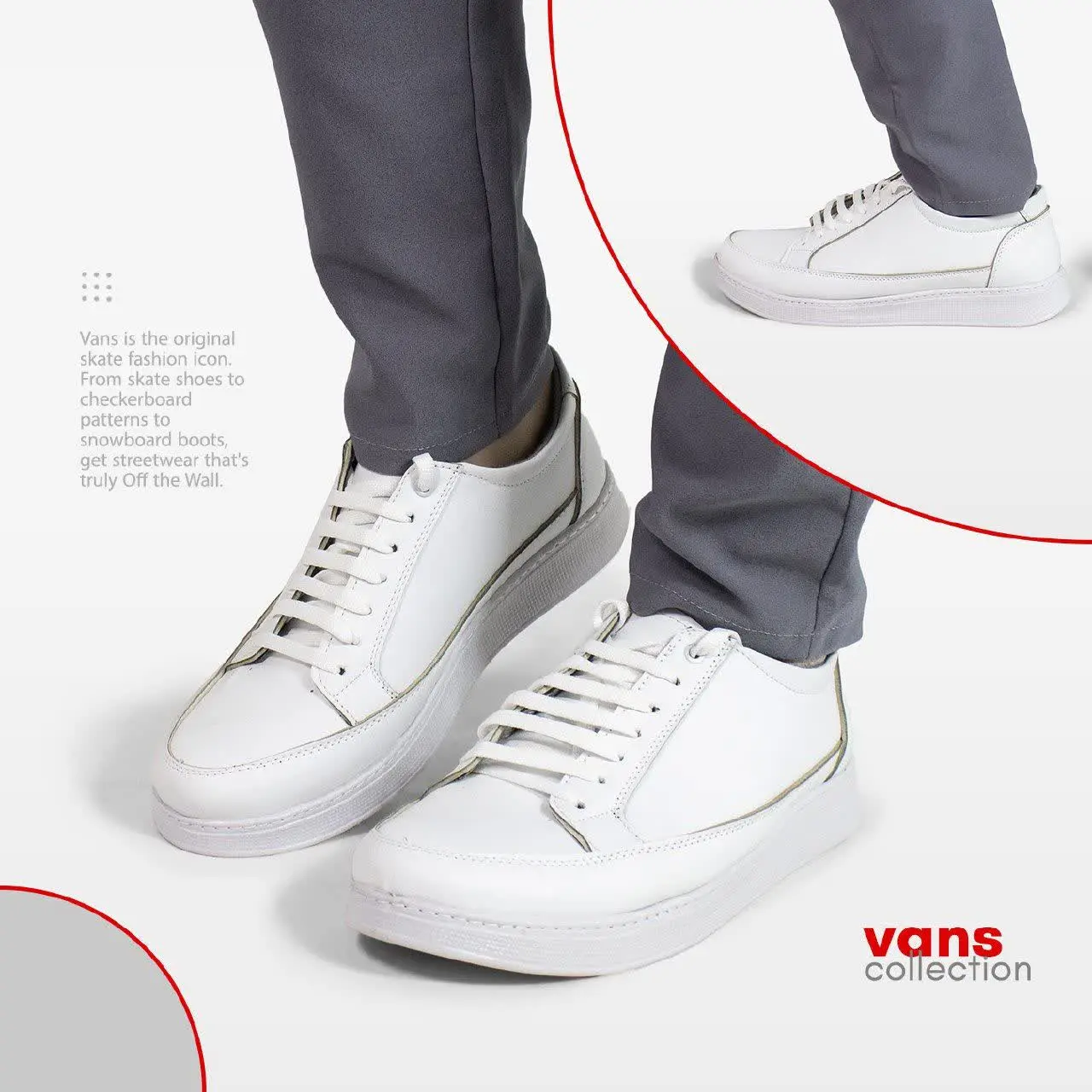 🔸 کفش اسپرت مردانه طرح ونس سفید مدل ۱۸۸۷
