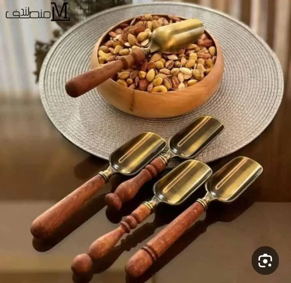 🌟قاشق آجیل دسته چوبی در دو...