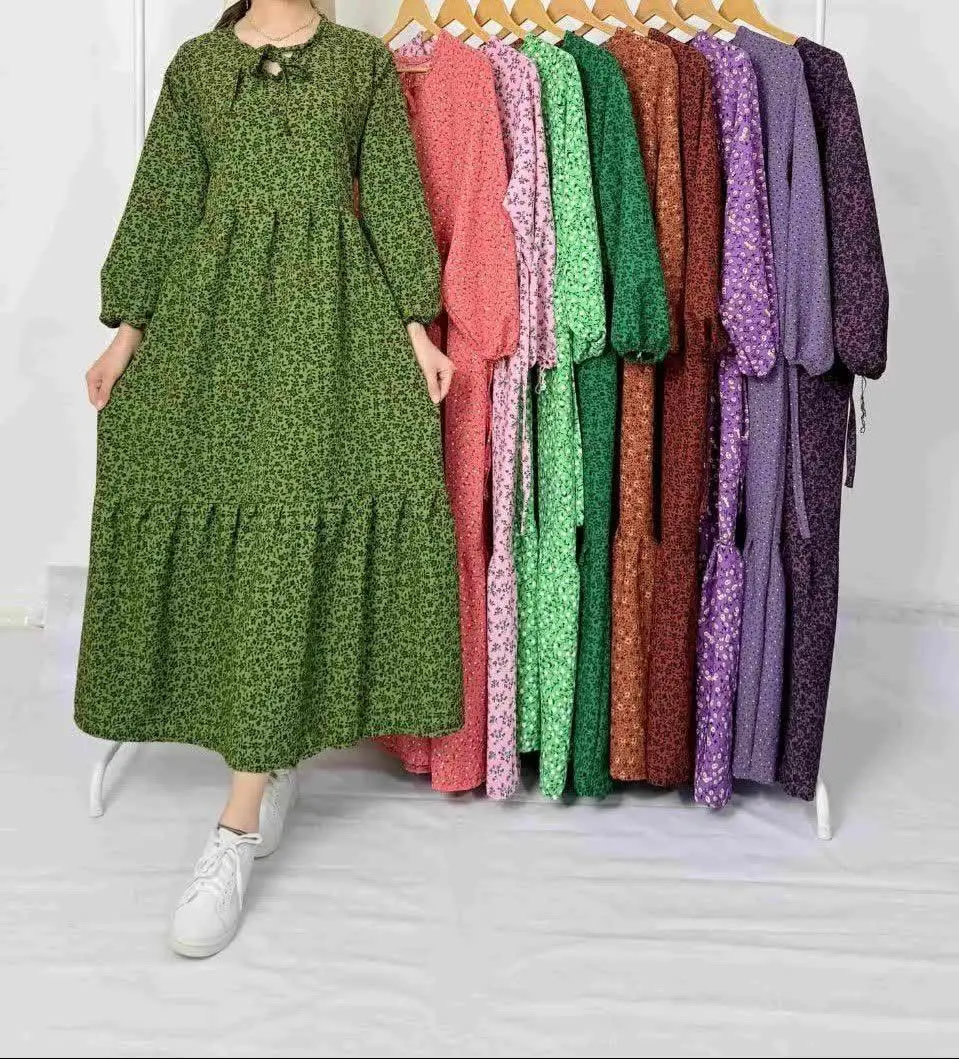 پیراهن ساحلی کرپ پفکی