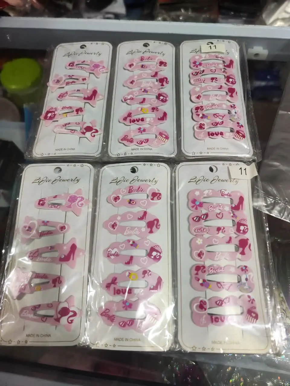 گیر سر طرح دار صورتی بزرگ
