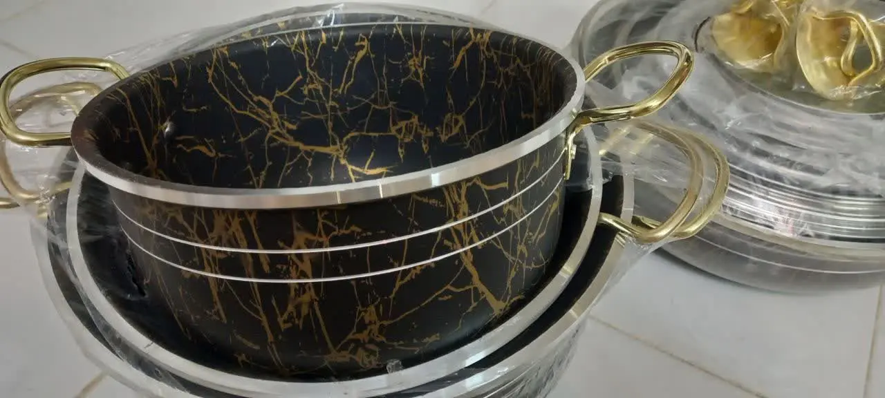 سرویس قابلمه دورو گرانیتی ۱۴ پارچه ماربل بلینا 
