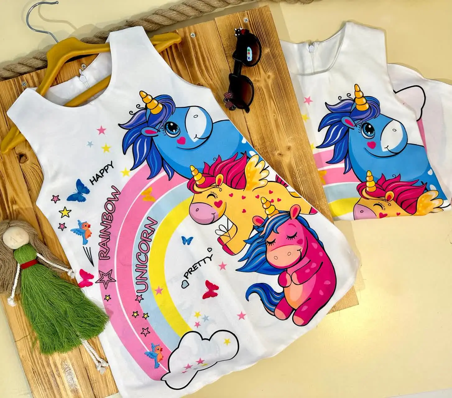 👫سارافون دخترانه تصویری سه تکشاخ ✅
